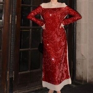 Zara Red Sequin Dress